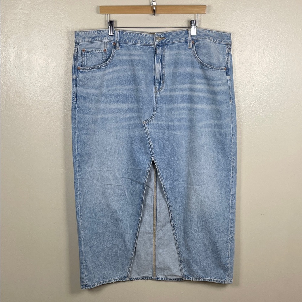 NWOT American Eagle Outfitters Light Blue Denim Maxi Skirt